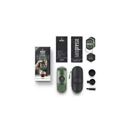 Wacaco Nanopresso mohazöld hordozható kávéfőző + kemény tok