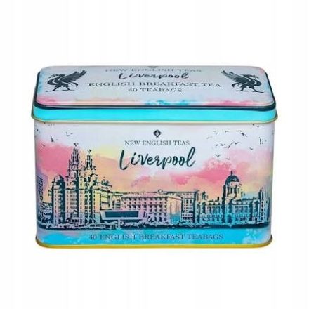 New English Teas Liverpool English Breakfast fémdobozban – 40 filter, 80 g