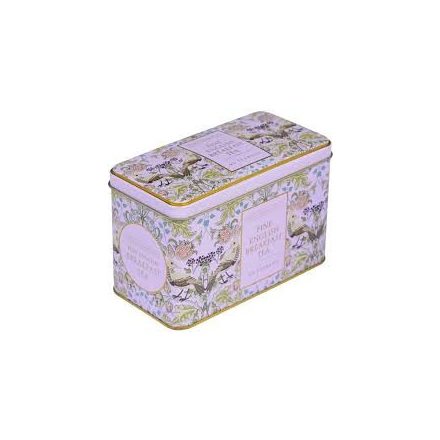 NET Angol Délutáni tea rózsaszin fém dobozban - énekes rigó mintával