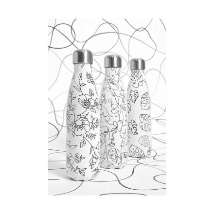 Fialová fľaša z nehrdzavejúcej ocele, 500 ml