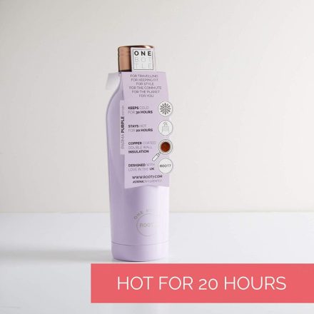 Fialová fľaša z nehrdzavejúcej ocele, 500 ml