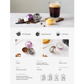 Adaptér kapsúl VERTUO G6 znovu naplniteľný mletou kávou